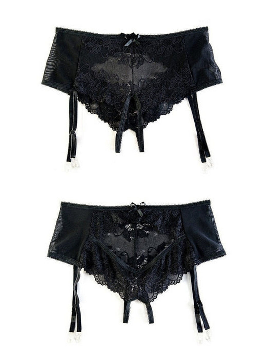 Lace panties with garters Waist High Sexy lingerie