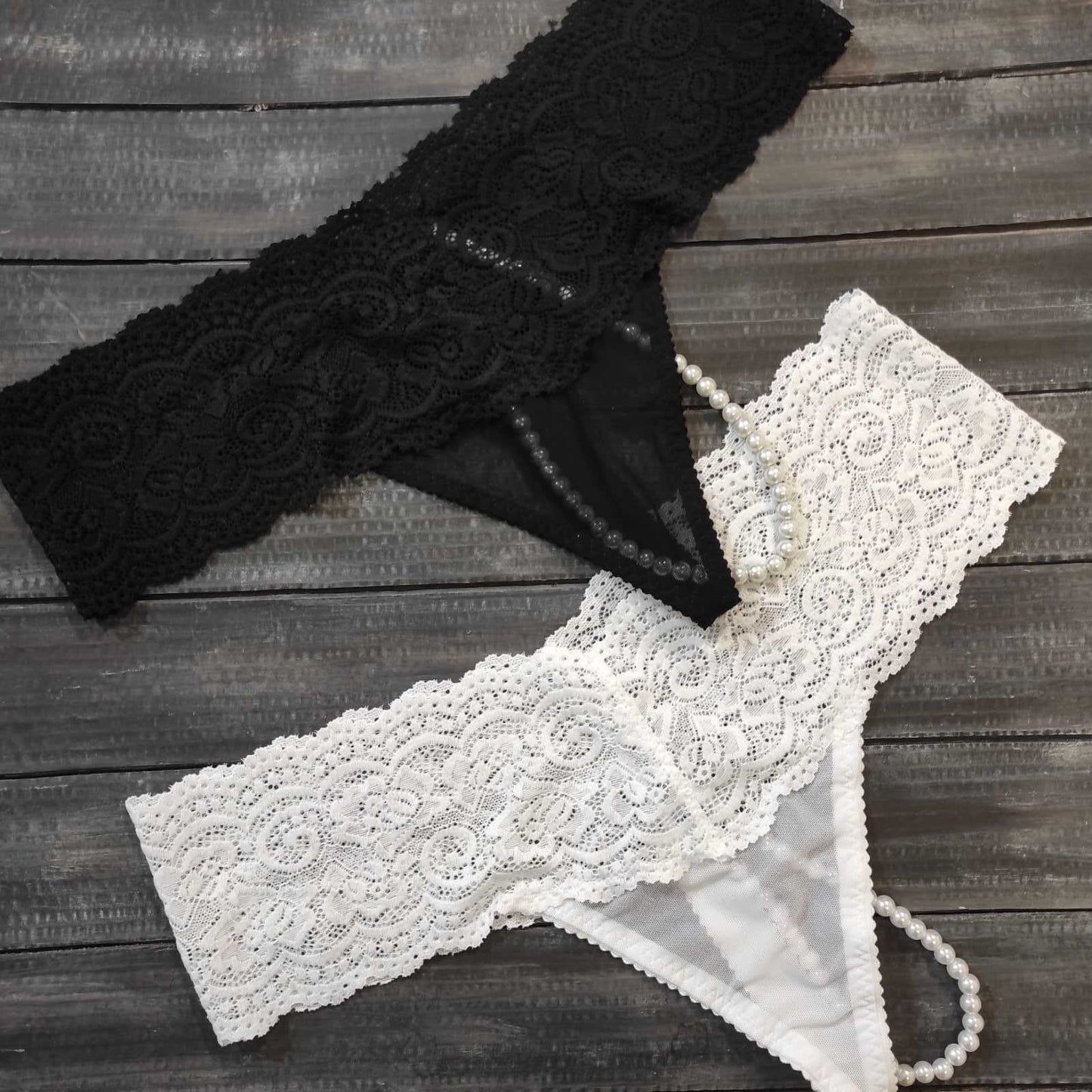 Secret pearls panties Lace bikini with pearl seductive lingerie