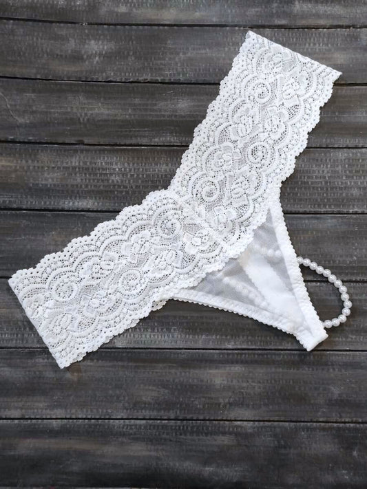 Secret pearls panties Lace bikini with pearl seductive lingerie