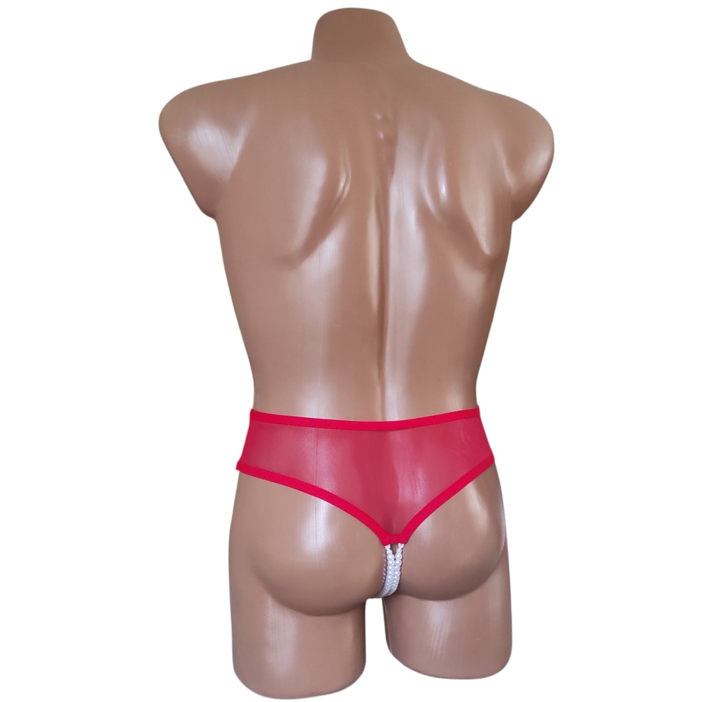 Pearl See through sissy thong Gay sheer underwear