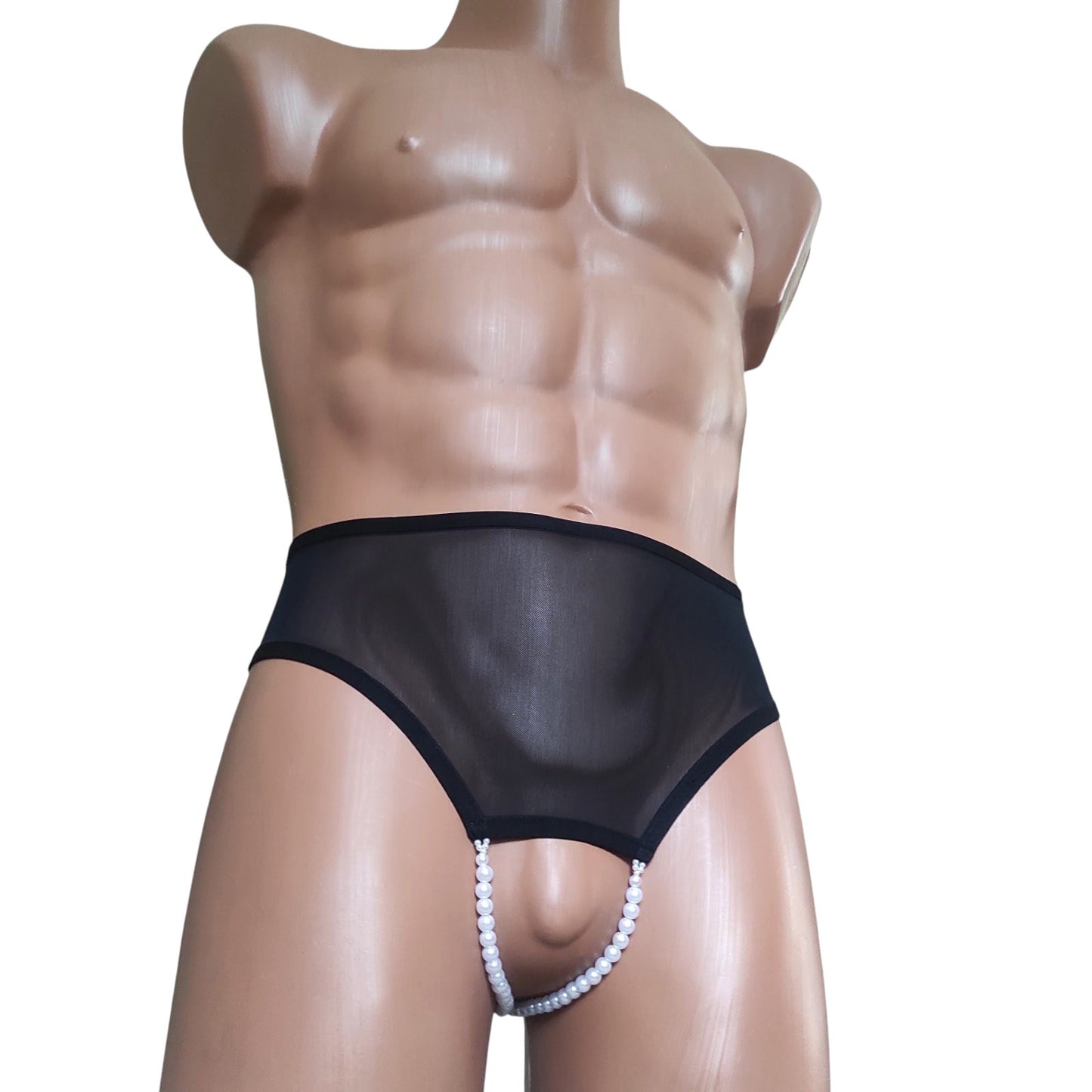 Pearl See through sissy thong Gay sheer underwear